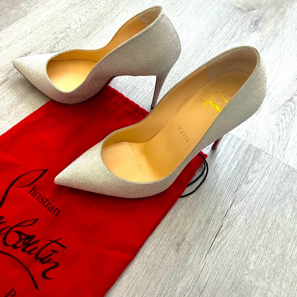Louboutin Pigalle Follies Glitter Heels